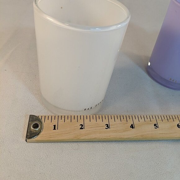 Rae Dunn 3 Set Makeup Junkie Brushes Glass Cup Holders Flawless White Purple - Picture 14 of 15